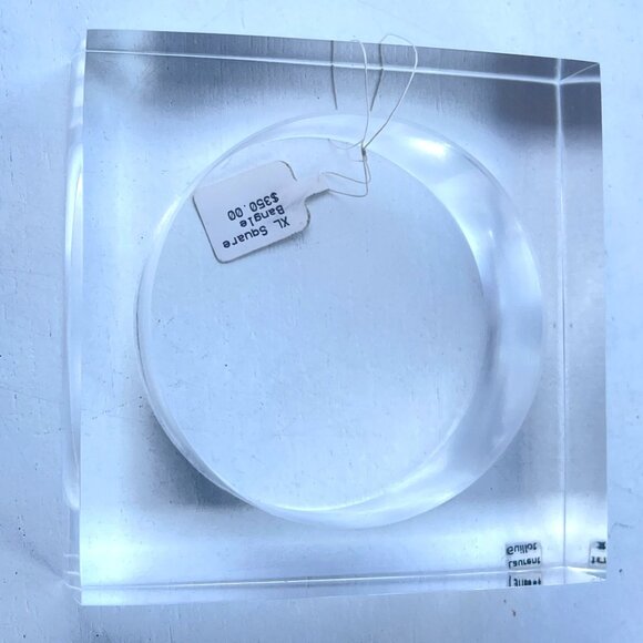 Laurent Guillot Lucite Square Bangle Bracelet Vintage Clear MSRP $350 - Picture 8 of 11